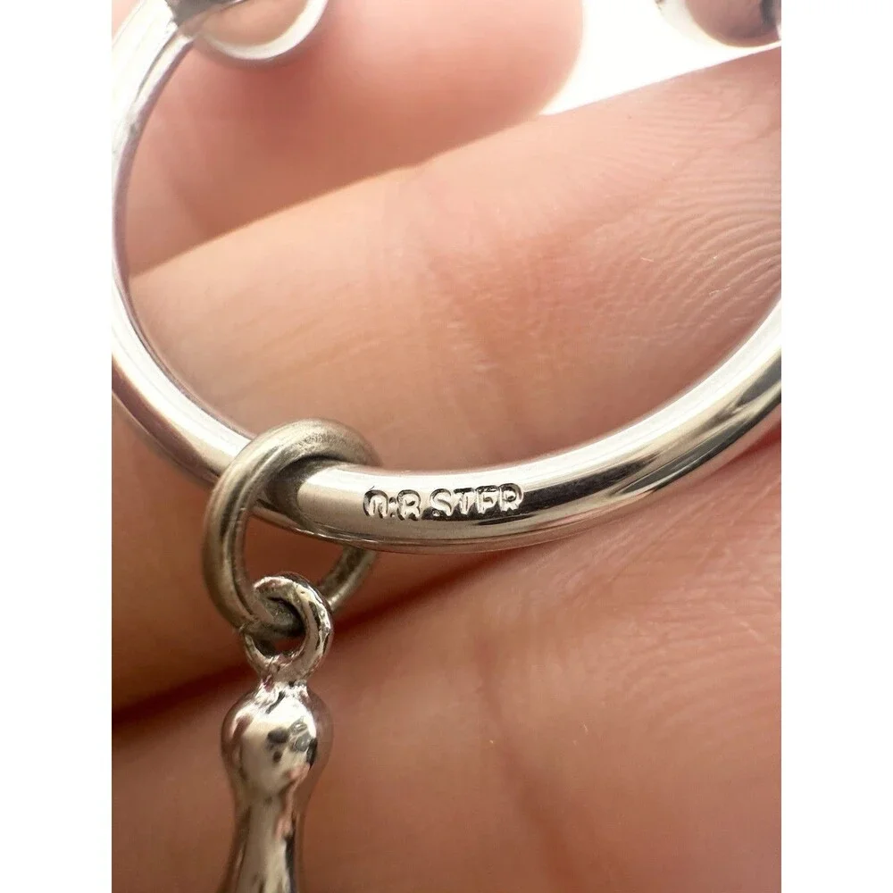 925 Sterling Silver Key Ring bowling Pin Charm